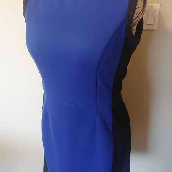 🖤Jessica Blue & Black Mesh Detail Dress sz 14 - Picture 9 of 9